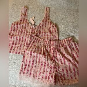 Pink Striped Women's Sleepwear Set